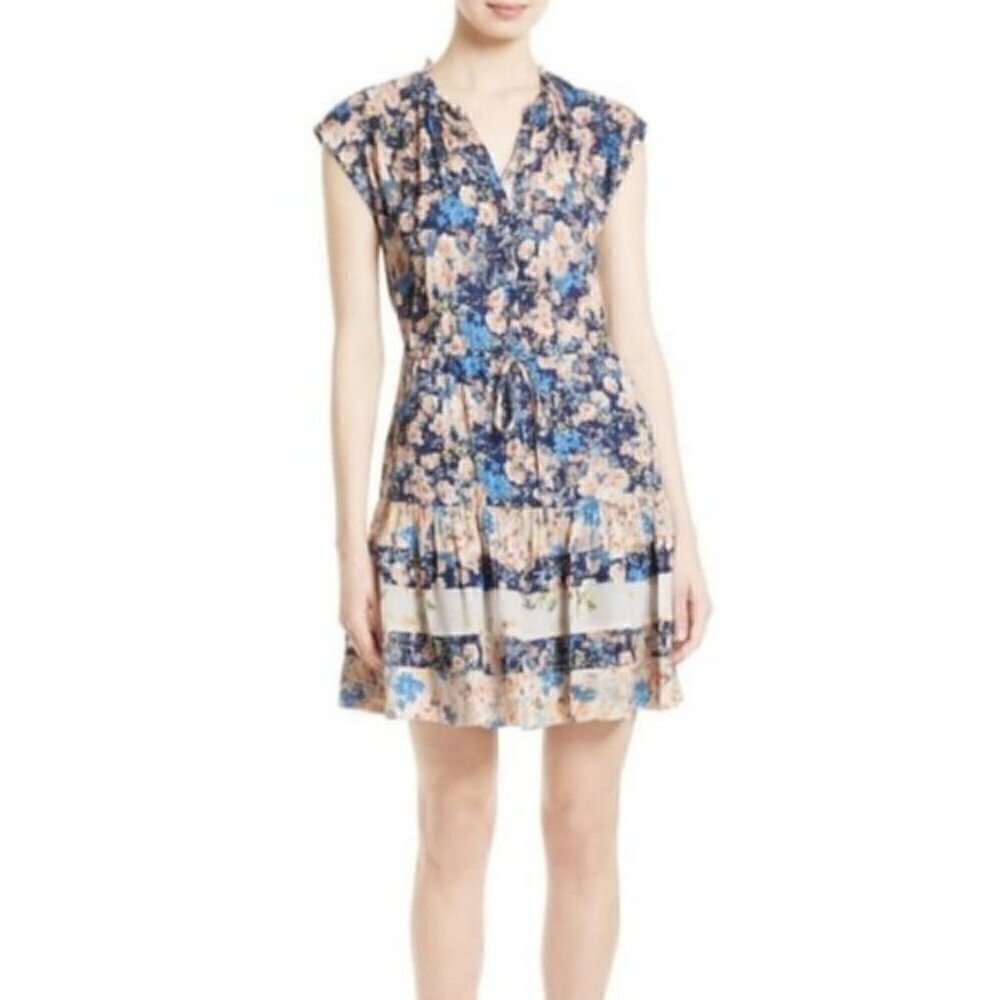 Rebecca Taylor Gigi Floral Silk Shirt Dress Size 0